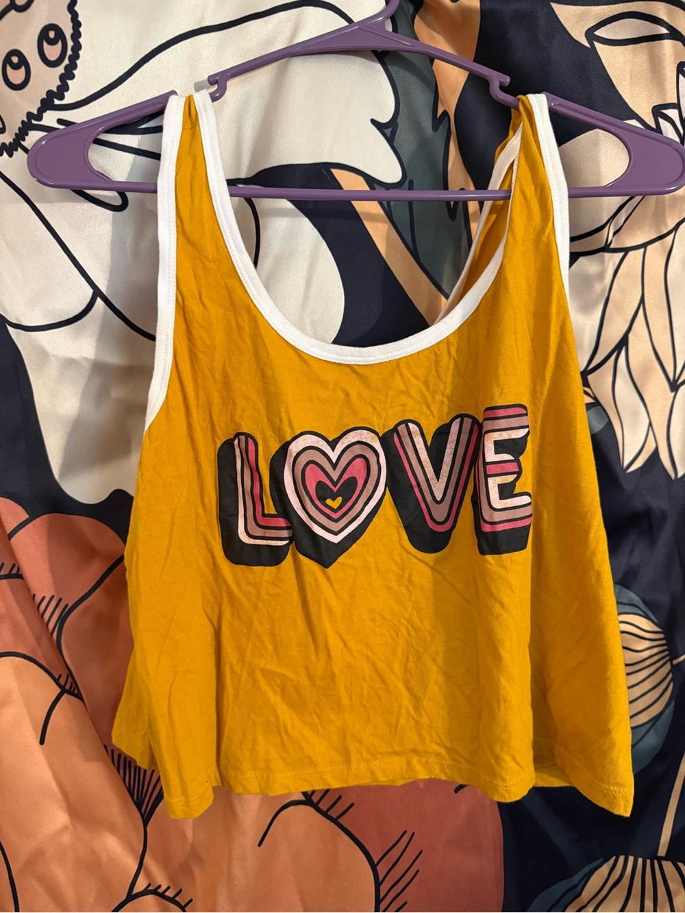 LOVE Graphic Tank Top - Mustard Yellow
